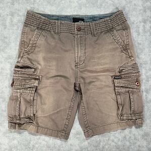 Hurley grey sun faded streetwear surfwear cargo shorts mens size 33